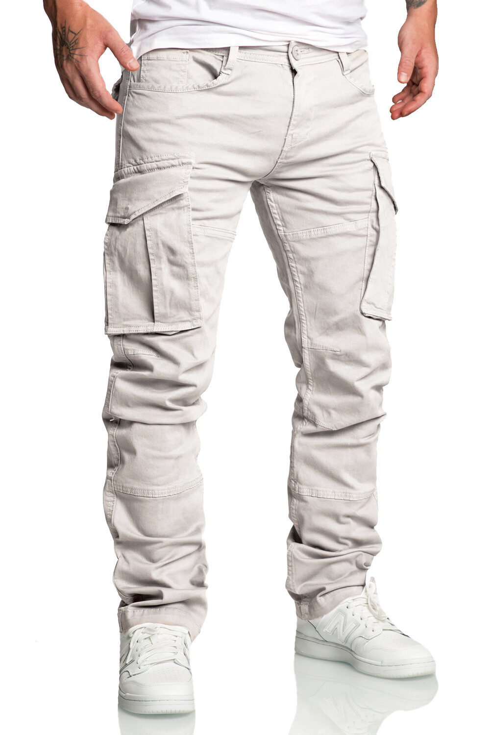 

Брюки чинос Amaci&Sons Cargo Jogger WYATT, светло серый