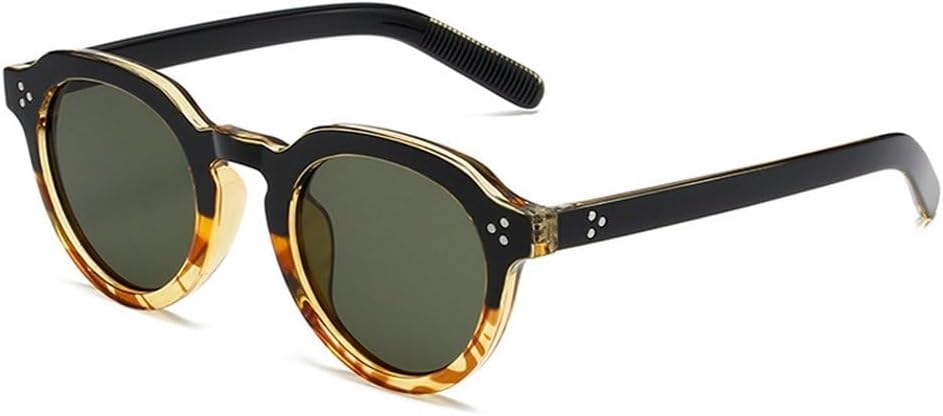 

Овальные солнцезащитные очки для женщин, модные, прозрачные, конфетные оттенки, защита от УФ-излучения UV400, ретро, ​​с заклепками, для мужчин, панк, трендовые солнцезащитные очки SKFGNX, Black Amber Green