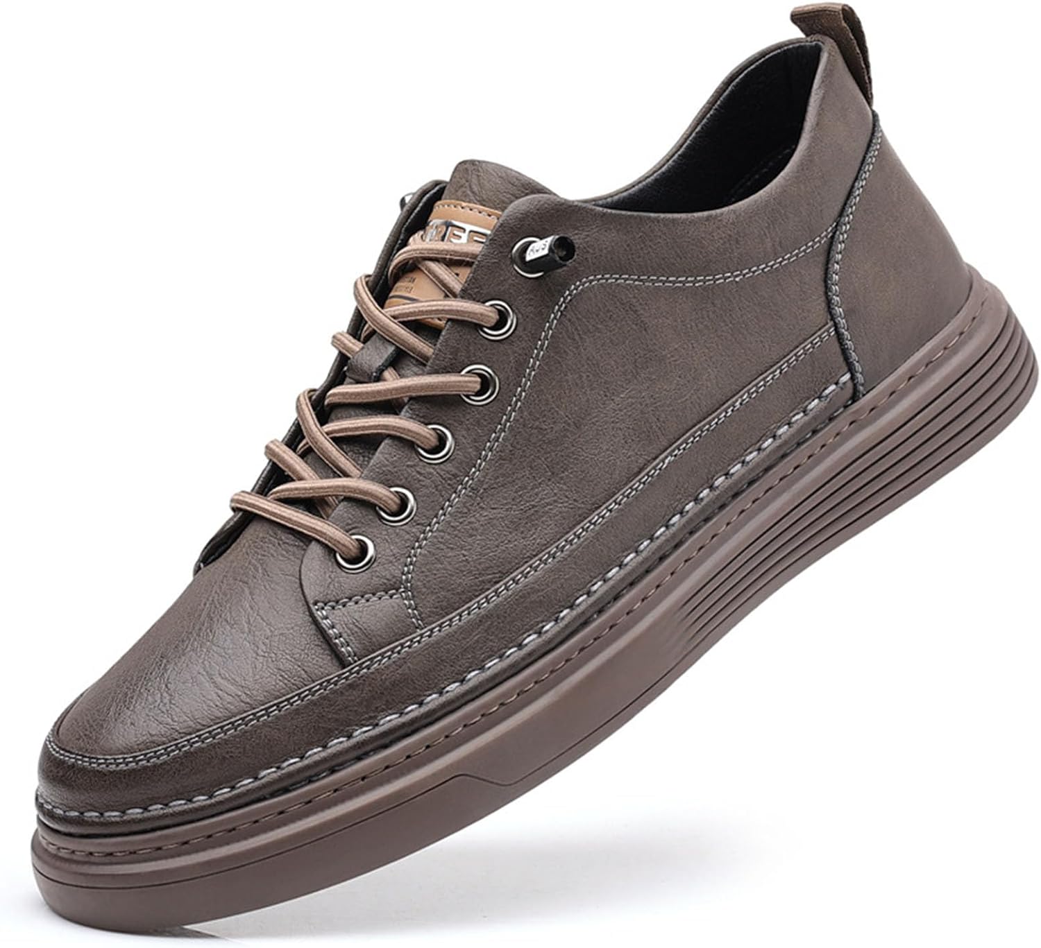 

Мужские кожаные деловые кроссовки низкого типа, ретро-мода, дышащая мягкая подошва, повседневная стильная обувь Оксфорд Vannida, хаки
