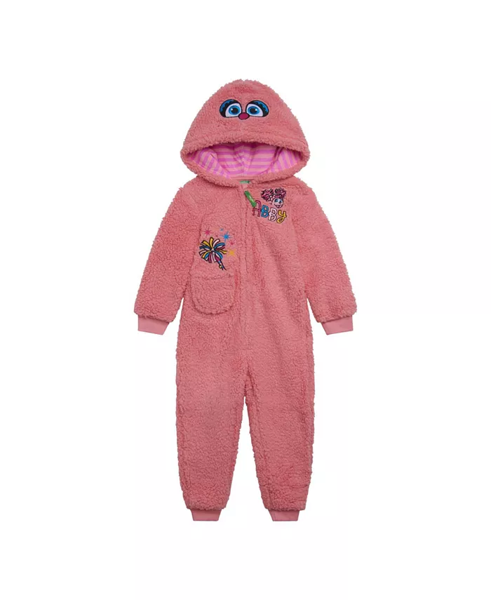 

Детский уютный комбинезон на молнии из шерпы для девочек Sesame Street, розовый