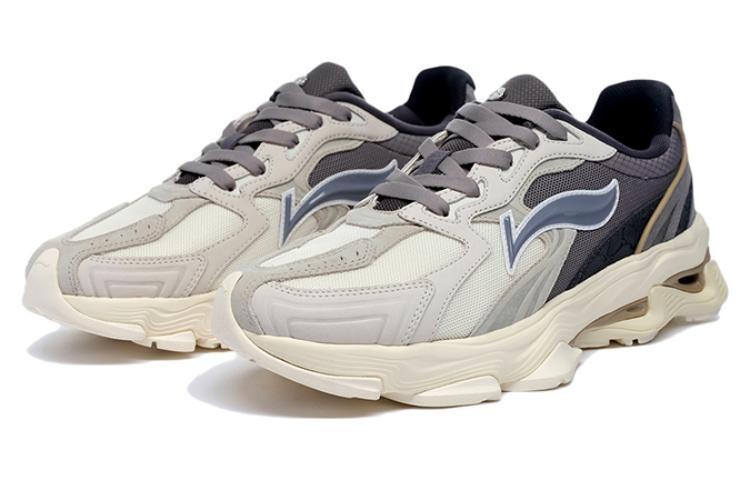 Обувь для жизни Мужская низкая, кремово-белая/серая плитка Li-Ning 1990 — фото 3