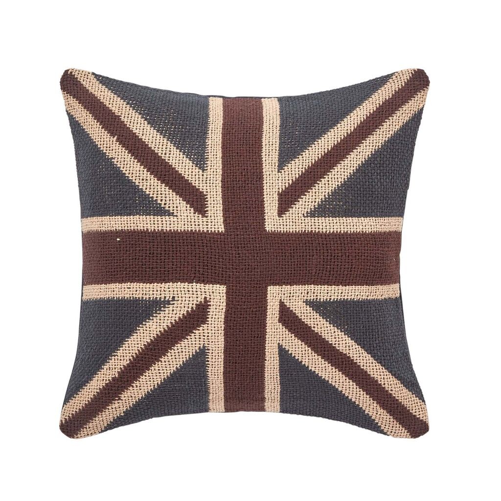 

HOMESCAPES Жаккардовый чехол для подушки Union Jack 45x45см