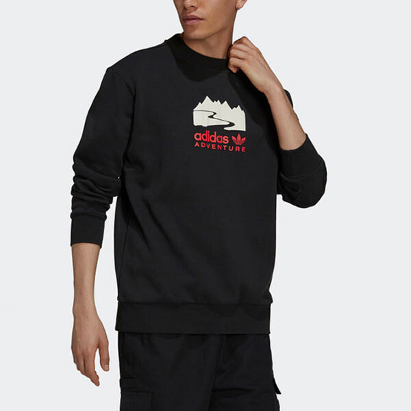 Толстовка Men's adidas originals Funny Printing Sports Round Neck Pullover Black, мультиколор — фото 4