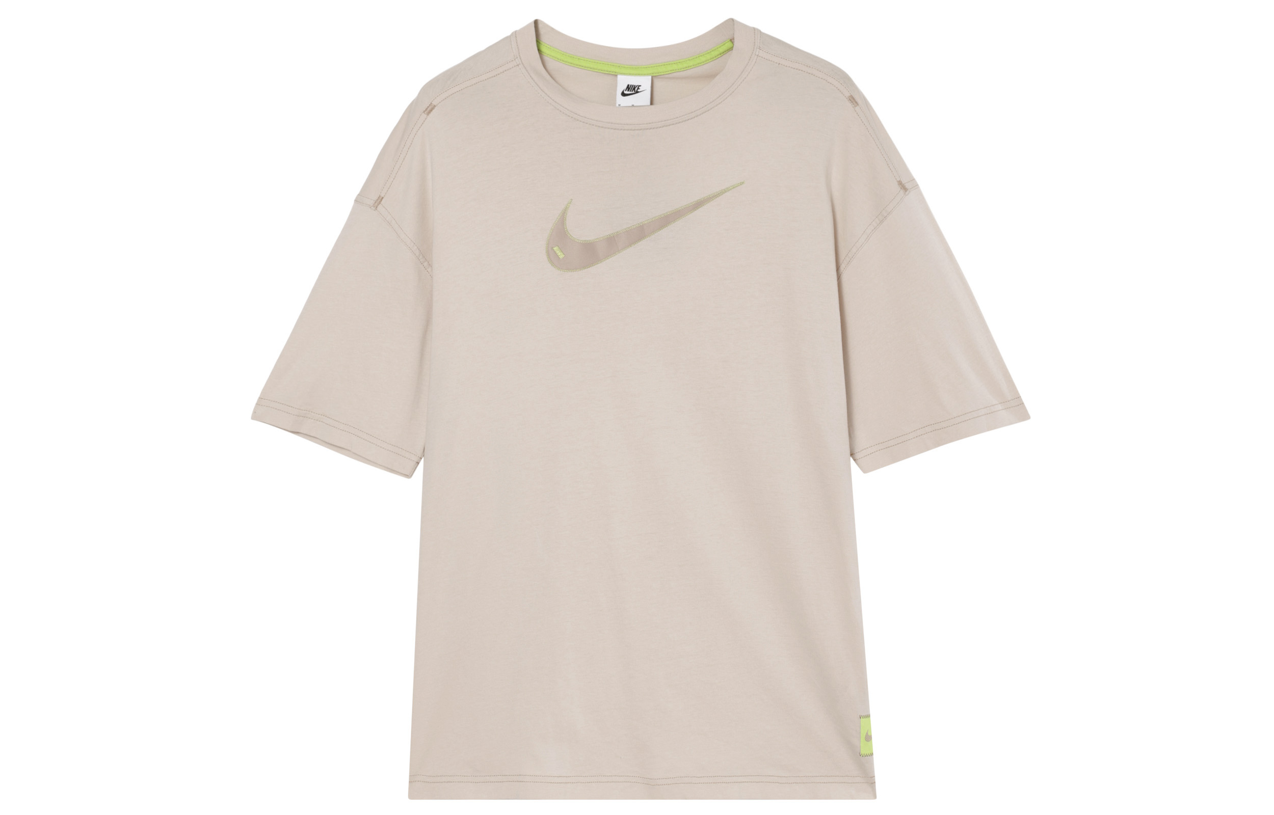 Женская Спортивная Футболка с Логотипом Swoosh в Ретро Стиле Nike, Песочный Белый — фото 2