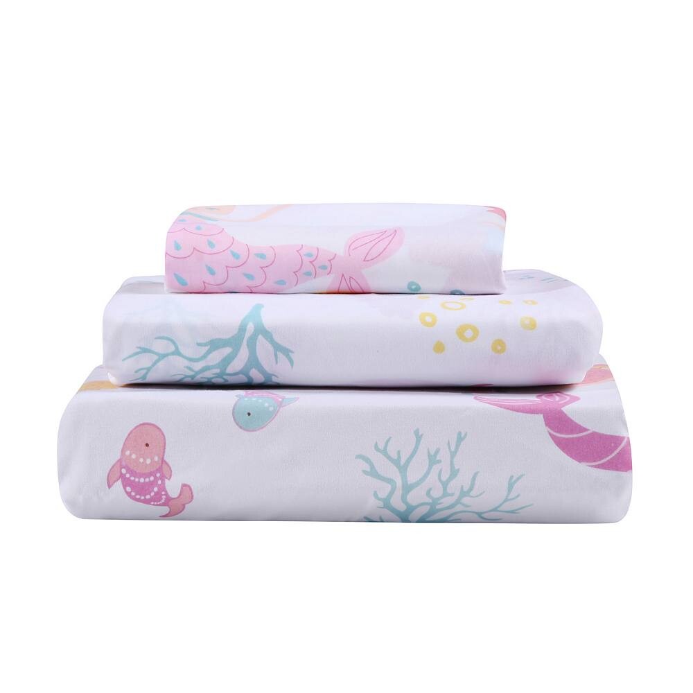 

Полный комплект простыней Levtex Home Andrina Mermaid, розовый
