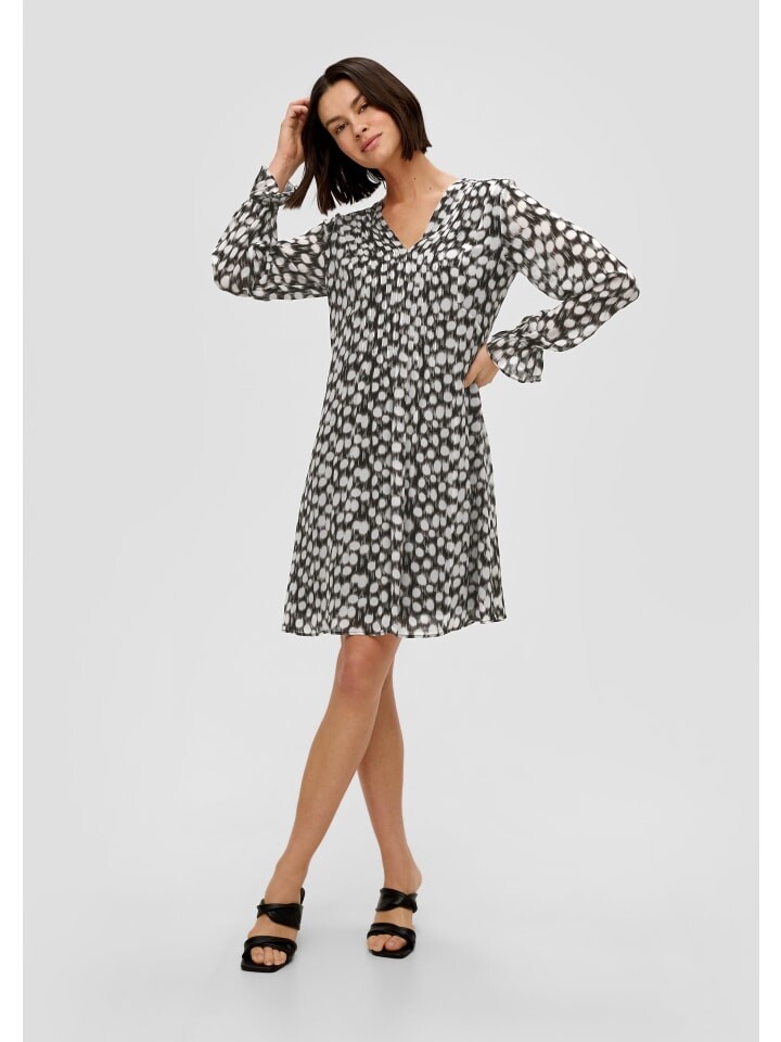 

Короткое платье s.Oliver BLACK LABEL Kleid kurz, цвет Schwarz-weiß
