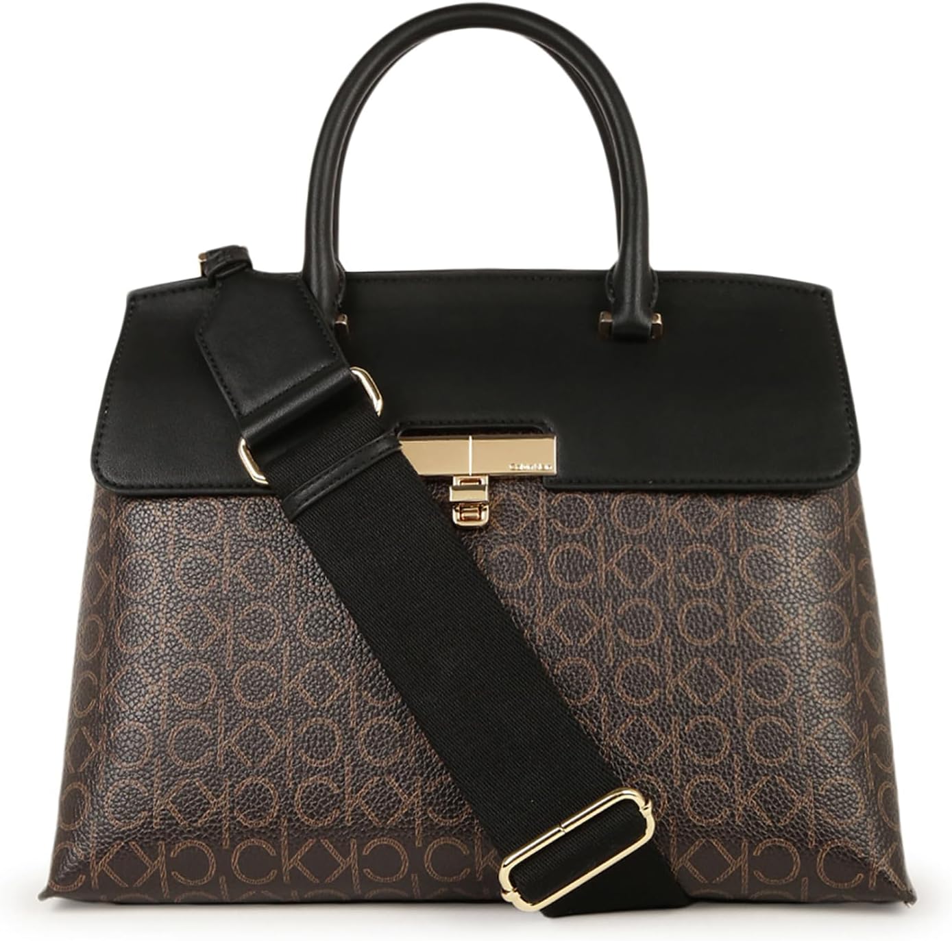 

Женская сумка-сэтчел Calvin Klein Becky Turn Lock - 2 в 1, веганская кожа, 3 кармана, Brown/Khaki/Black, Черный, Женская сумка-сэтчел Calvin Klein Becky Turn Lock - 2 в 1, веганская кожа, 3 кармана, Brown/Khaki/Black