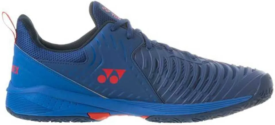 Теннисные кроссовки YONEX унисекс Power Cushion Sonicage 3, цвет темно-синий с красными элементами — фото 3
