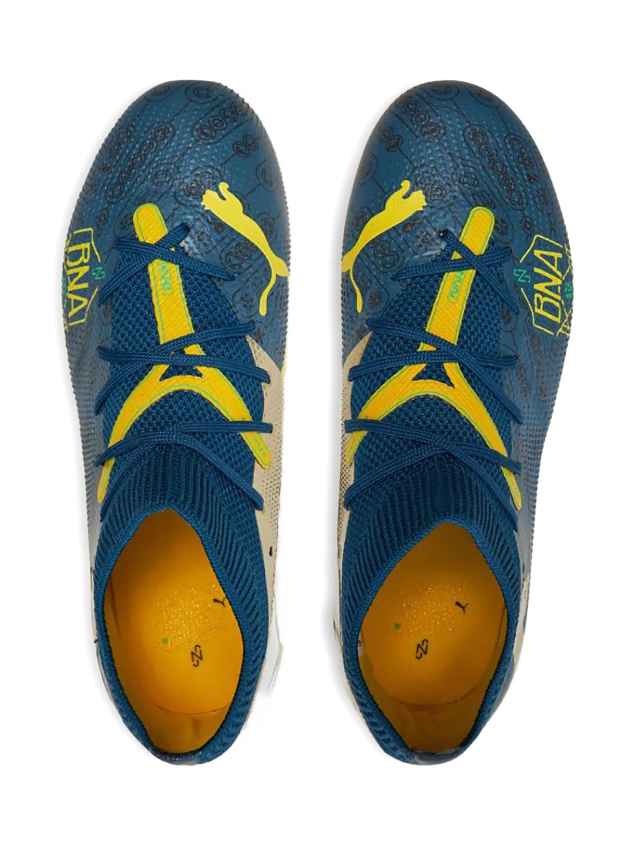 Кроссовки Future 7 Match BNA FG AG Cleats Marine Blue/Yellow Puma Kids, синий — фото 2