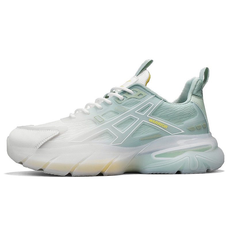 

Мужские кроссовки Chunky низкие с амортизацией и дышащим эффектом для увеличения роста WARRIOR, белый зеленый