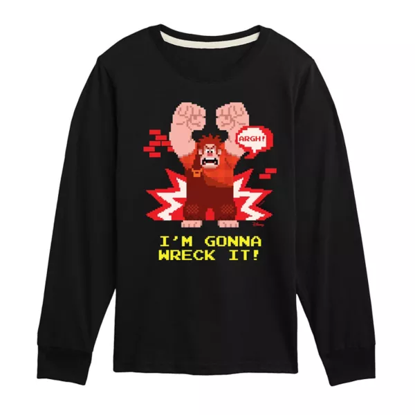 

Футболка с длинным рукавом с принтом Wreck it ralph boys 8-20 gonna wreck it Disney, черный