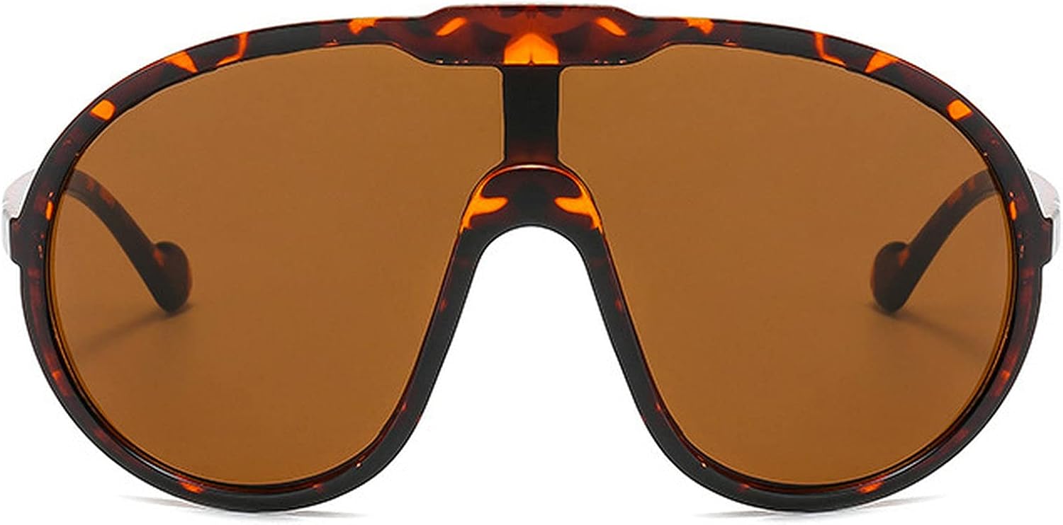 

Крупные цельные солнцезащитные очки для женщин и мужчин, модные винтажные солнцезащитные очки в стиле панк, большие очки с защитой от УФ-излучения UV400 mincl, Leopard