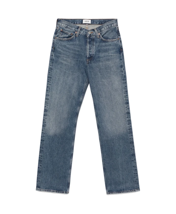 

Джинсы цвета индиго с планкой на пуговицах Agolde, синий