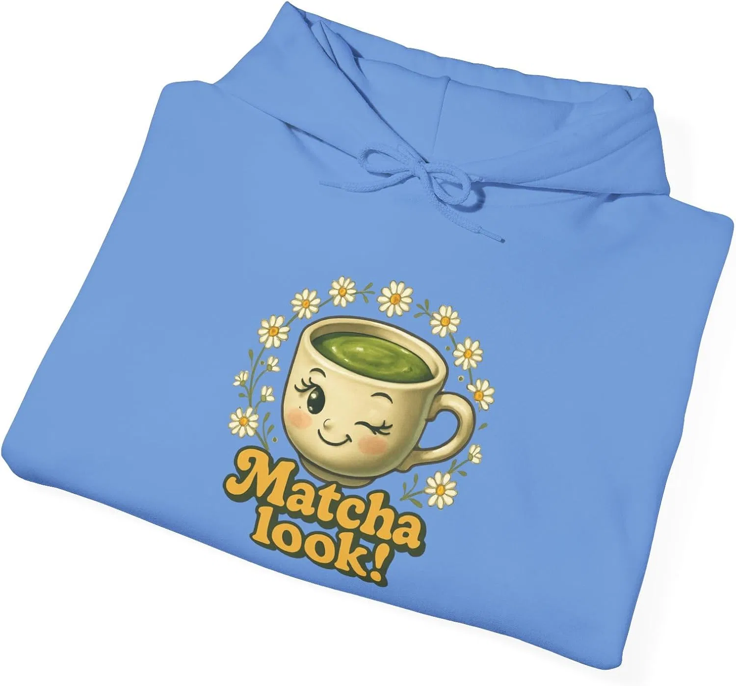 Худи женское с принтом Matcha Look!, GENERIC, Carolina Blue — фото 4