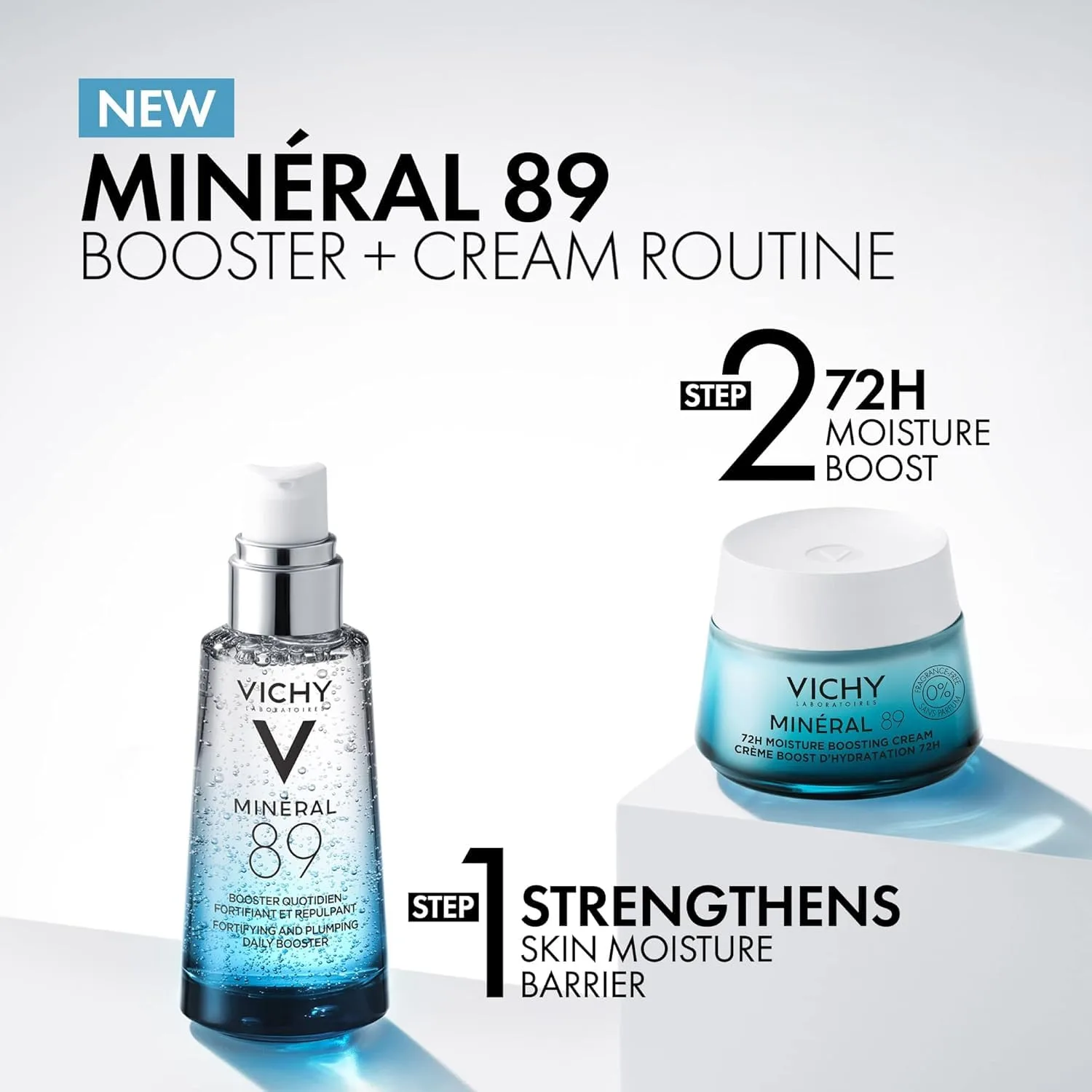 Vichy Mineral 89 Booster, сыворотка для лица с чистой гиалуроновой кислотой и полиглутаминовой кислотой для восстановления барьера кожи, увлажняет и разглаживает, легкая, без масла, не липкая Набор из 2 штук (2 шт.) — фото 2