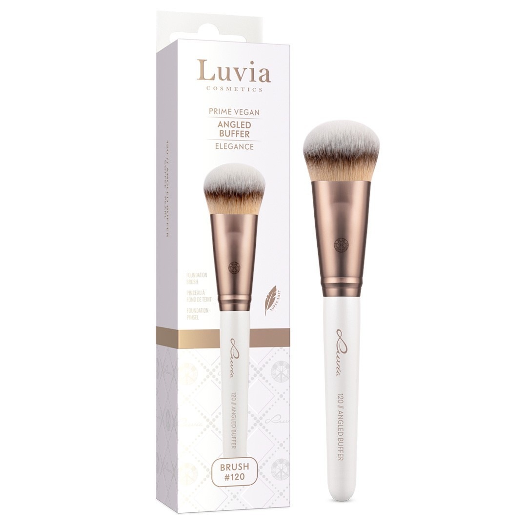 Кисть для лица 120 // angled buffer - prime vegan elegance Luvia, количество 1 шт. — фото 3