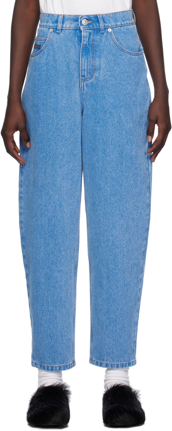 

Синие джинсы с заплатками Marni, Cobalt