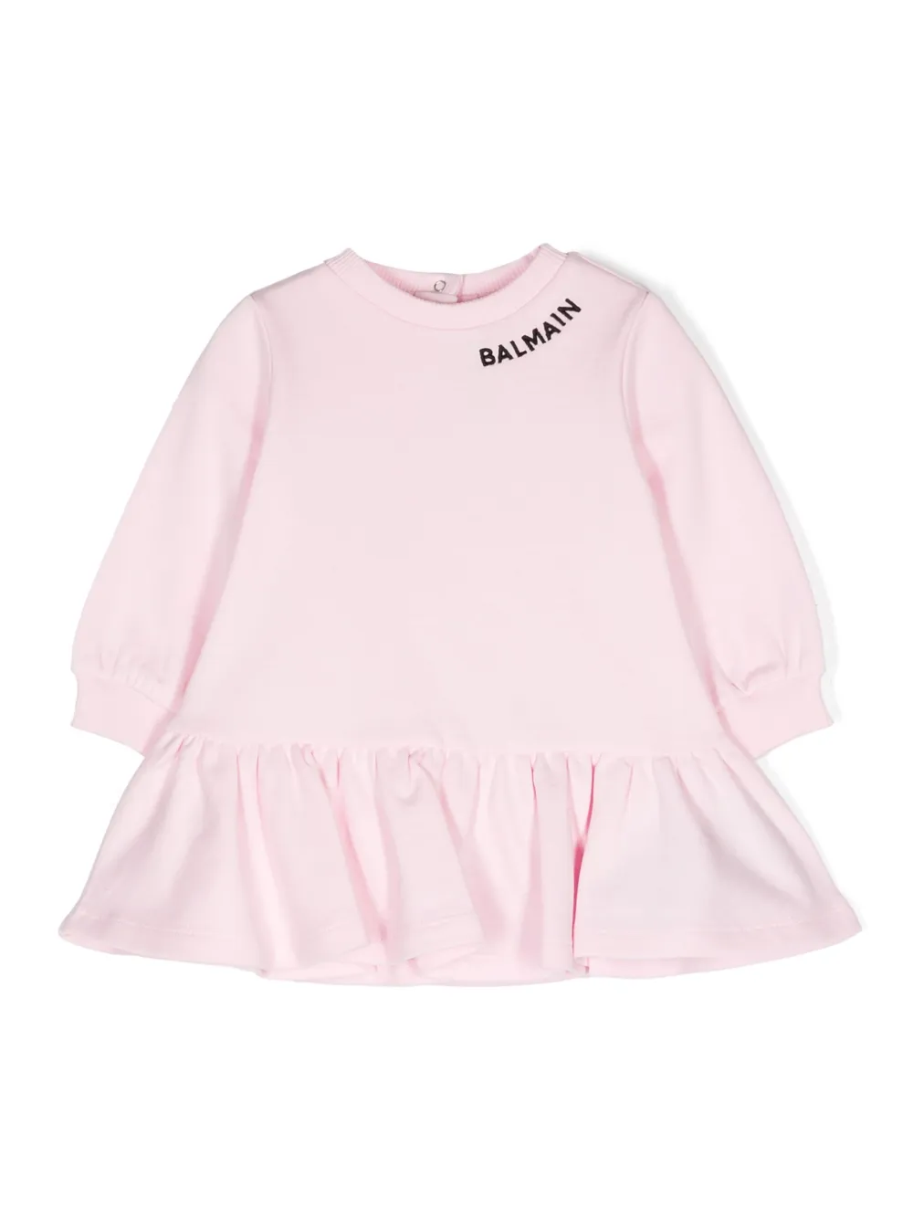 

Платье-толстовка с вышитым логотипом Balmain Kids, розовый