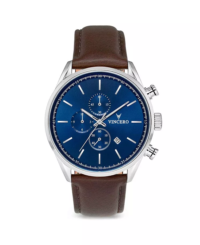 

Мужские часы The Chrono S2 40 мм из нержавеющей стали с ремешком из итальянской кожи Vincero, мультиколор
