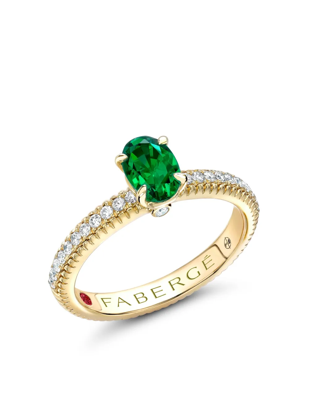

Кольцо Colour Of Love из желтого золота с бриллиантами и изумрудом FABERGÉ, зеленый