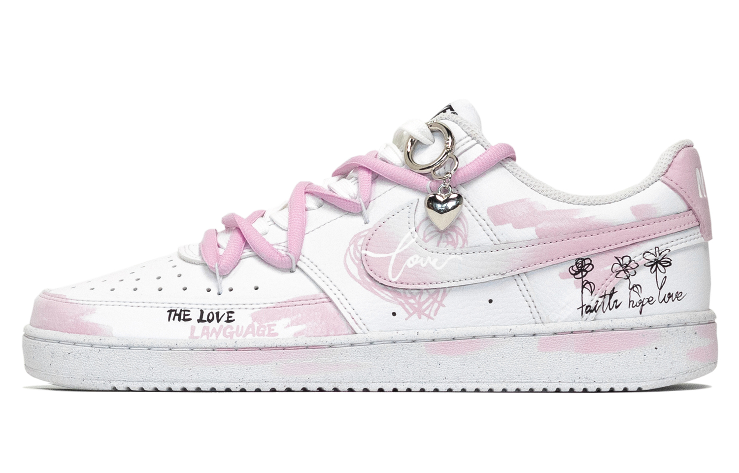 

Court Vision Great Painting Journey, Praying Lover Low top Skateboard Shoes мужские Nike, розовый