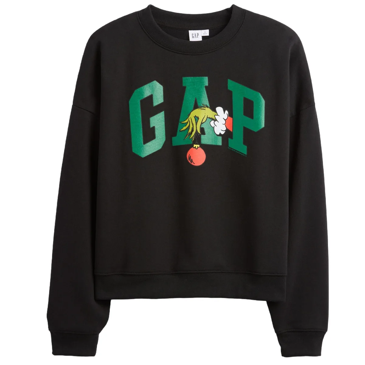 Свитшот женский с круглым вырезом GAP, черный
