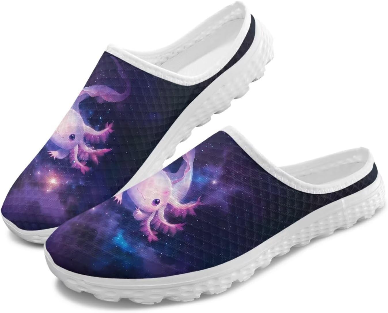 

Женские кроссовки Tomeusey на шнуровке без задника, с полусеткой, легкие, дышащие, повседневные для прогулок, Axolotl Galaxy