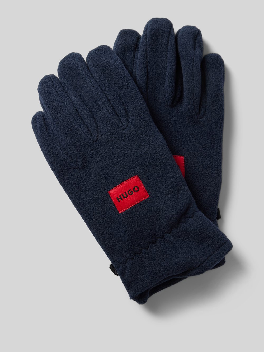

Перчатки с нашивкой-лейблом модель «Лацко» HUGO, темно-синий