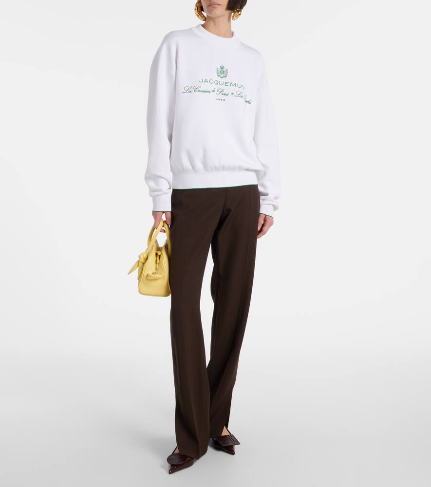 Винсовый свитшот из хлопковой смеси с вышивкой Jacquemus, Hotel Address White — фото 2