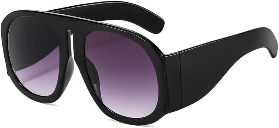 

Солнцезащитные очки в стиле ретро 2027 года, овальная градиентная оправа, большие, для женщин/мужчин, винтажные, увеличенного размера, черные, в стиле панк MTZJH, Black Double Gray