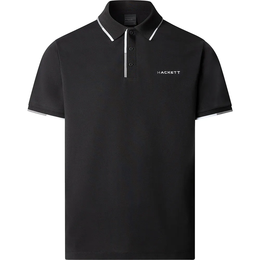 

Поло с коротким рукавом Hackett Tipped Color Placket, черный