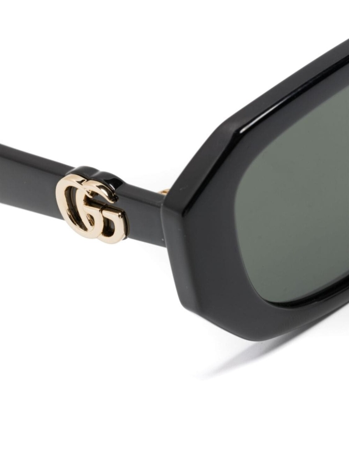 Gucci Eyewear солнцезащитные очки в геометричной оправе с декором Double G, черный — фото 3