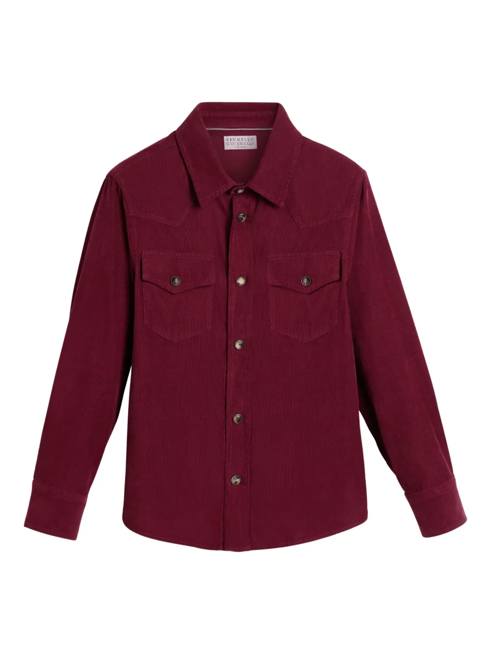 

Вельветовая рубашка Brunello Cucinelli Kids, красный