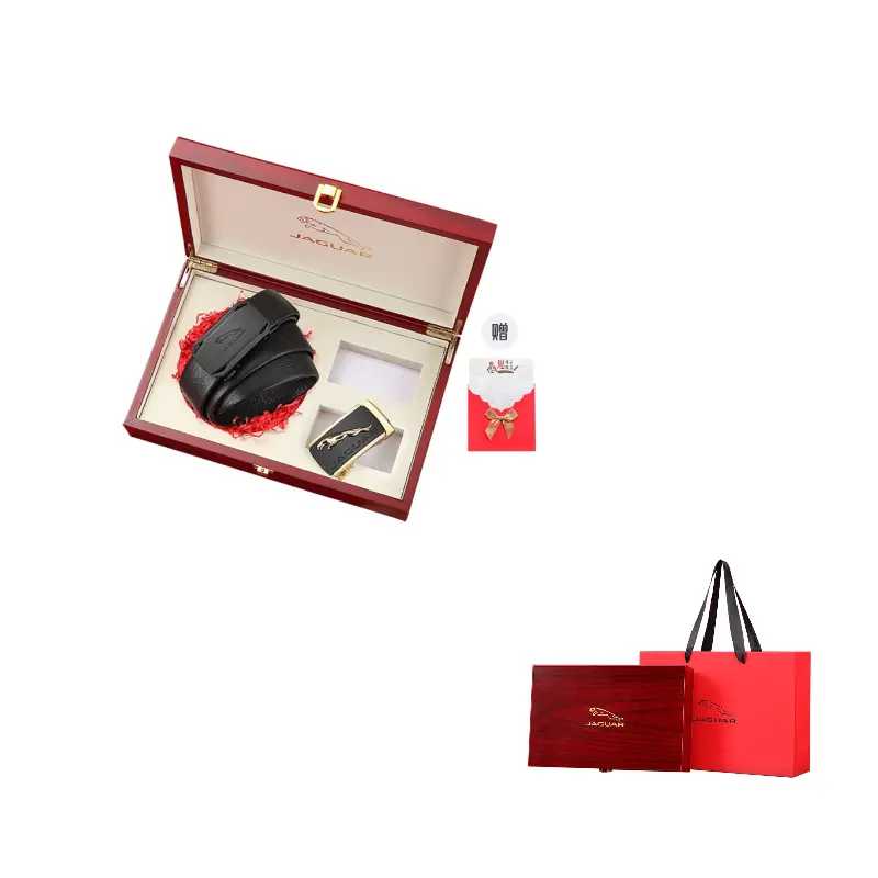 

JAGUAR Мужской кожаный ремень с автоматической пряжкой, Black