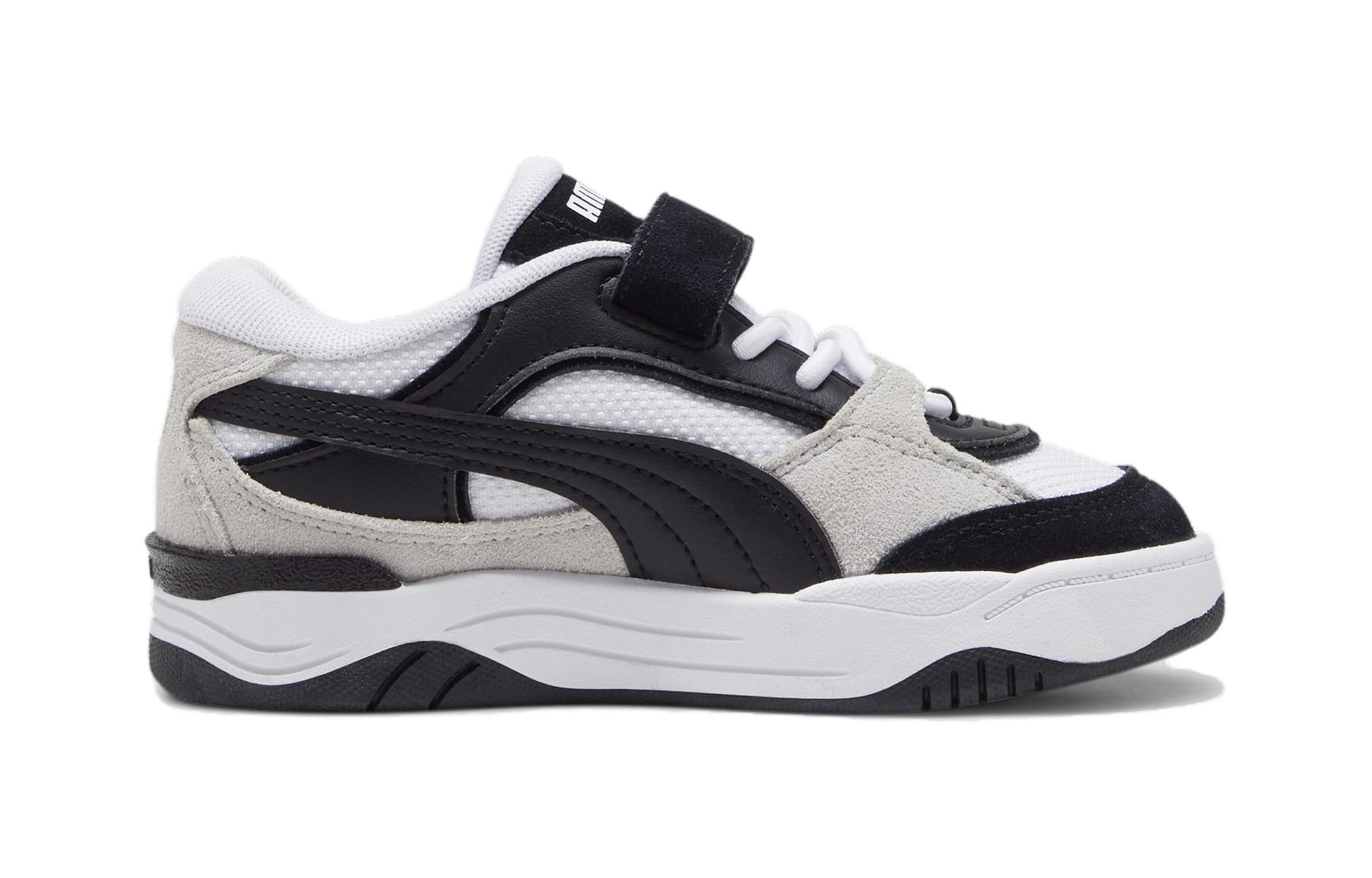 Низкие детские скейтерские кроссовки для детей от 3 до 7 лет PUMA, черный/белый — фото 4
