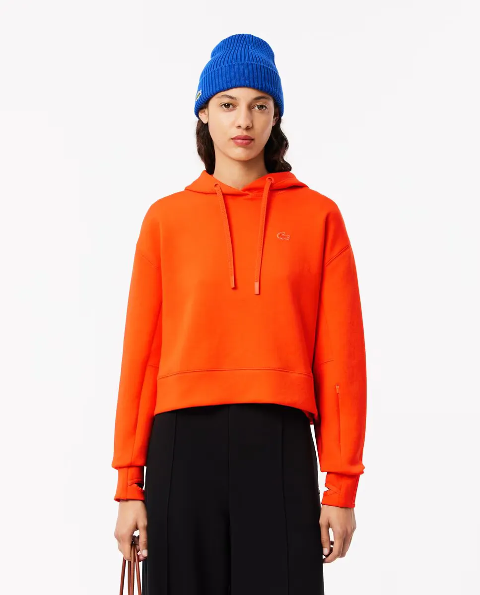 

Женская укороченная толстовка с капюшоном Lacoste, оранжевый