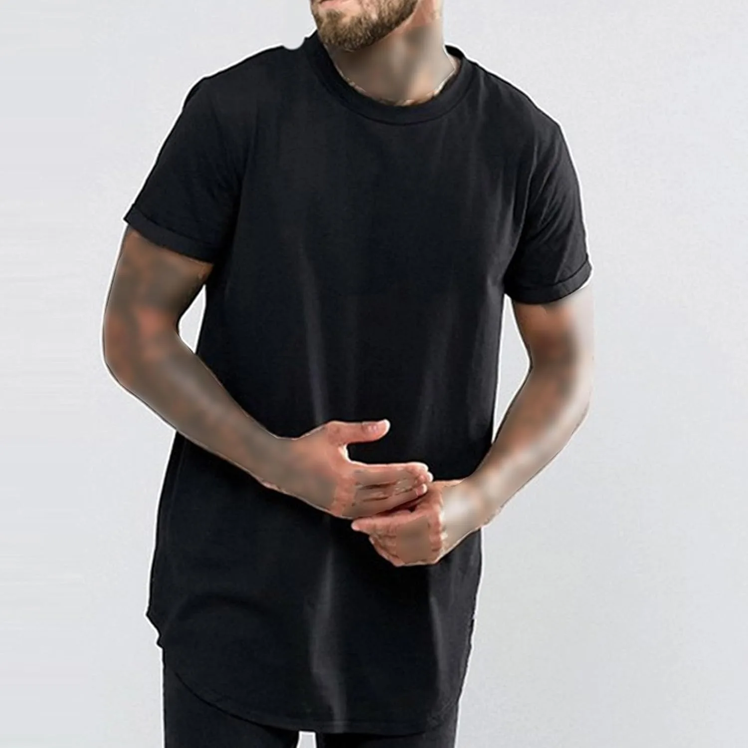 Мужская футболка с каплевидным вырезом Hipster Longline для тренировок — фото 2