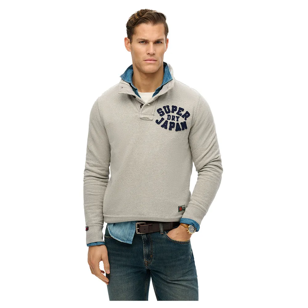 

Толстовка Superdry Vintage Athletic Half Button, серый
