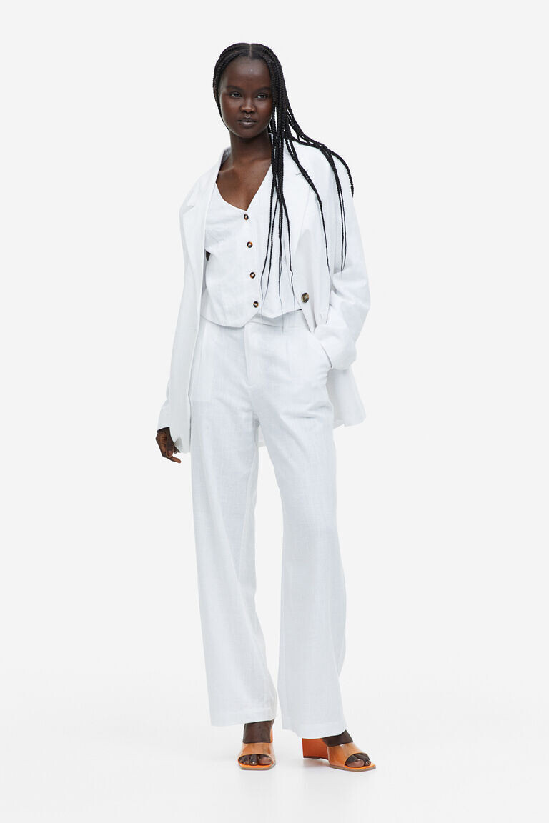 

Костюмный жилет из льна H&M, белый