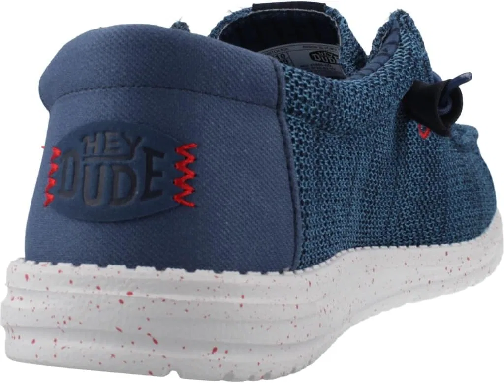 HEYDUDE - Мужские слипоны Wally из эластичного парусинового полотна, цвет Ensign Blue Multi, размер 42 EU — фото 3