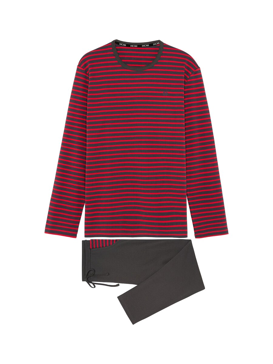 

Длинная пижама HOM Carson, цвет Anthracite/Red