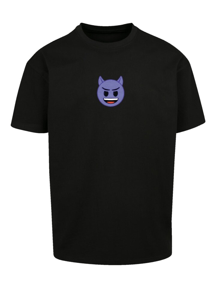 

Футболка emoji couture Heavy Oversize T-Shirt Evil smiling furry purple face, черный