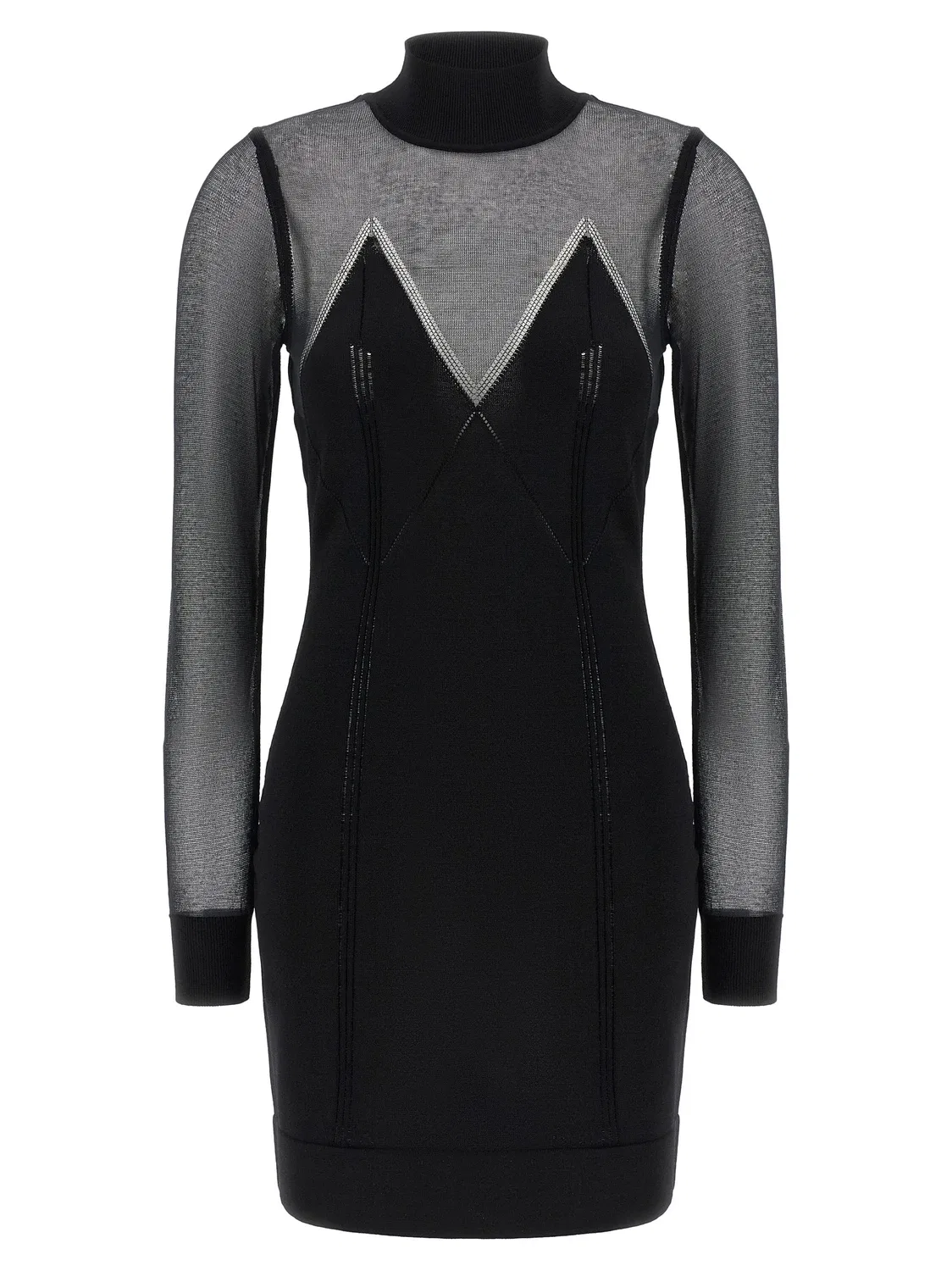 Платье с прозрачностями Elisabetta Franchi, черный