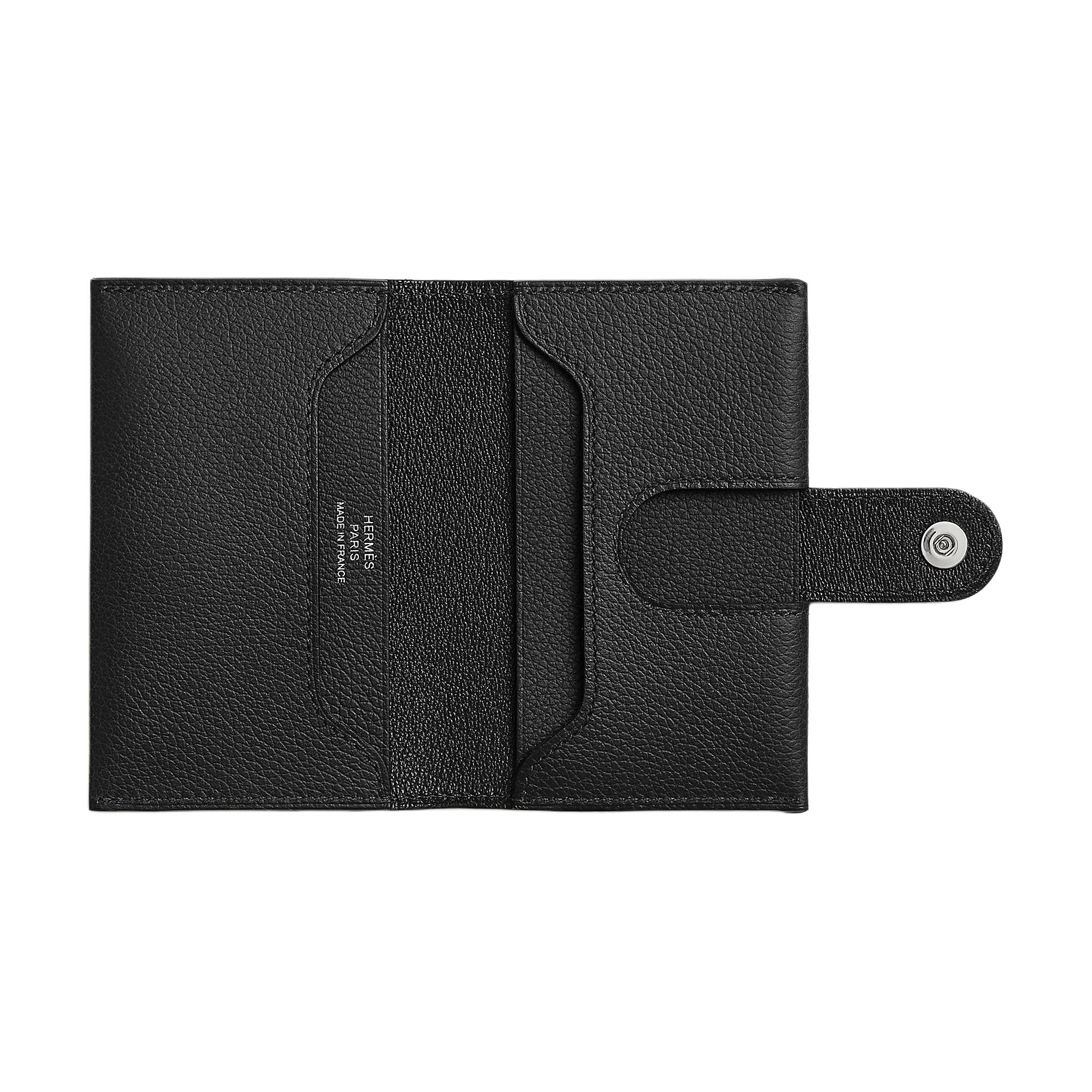 HERMES RMS Evergrain Calfskin Card Holder Unisex 89 Noir Black — фото 2