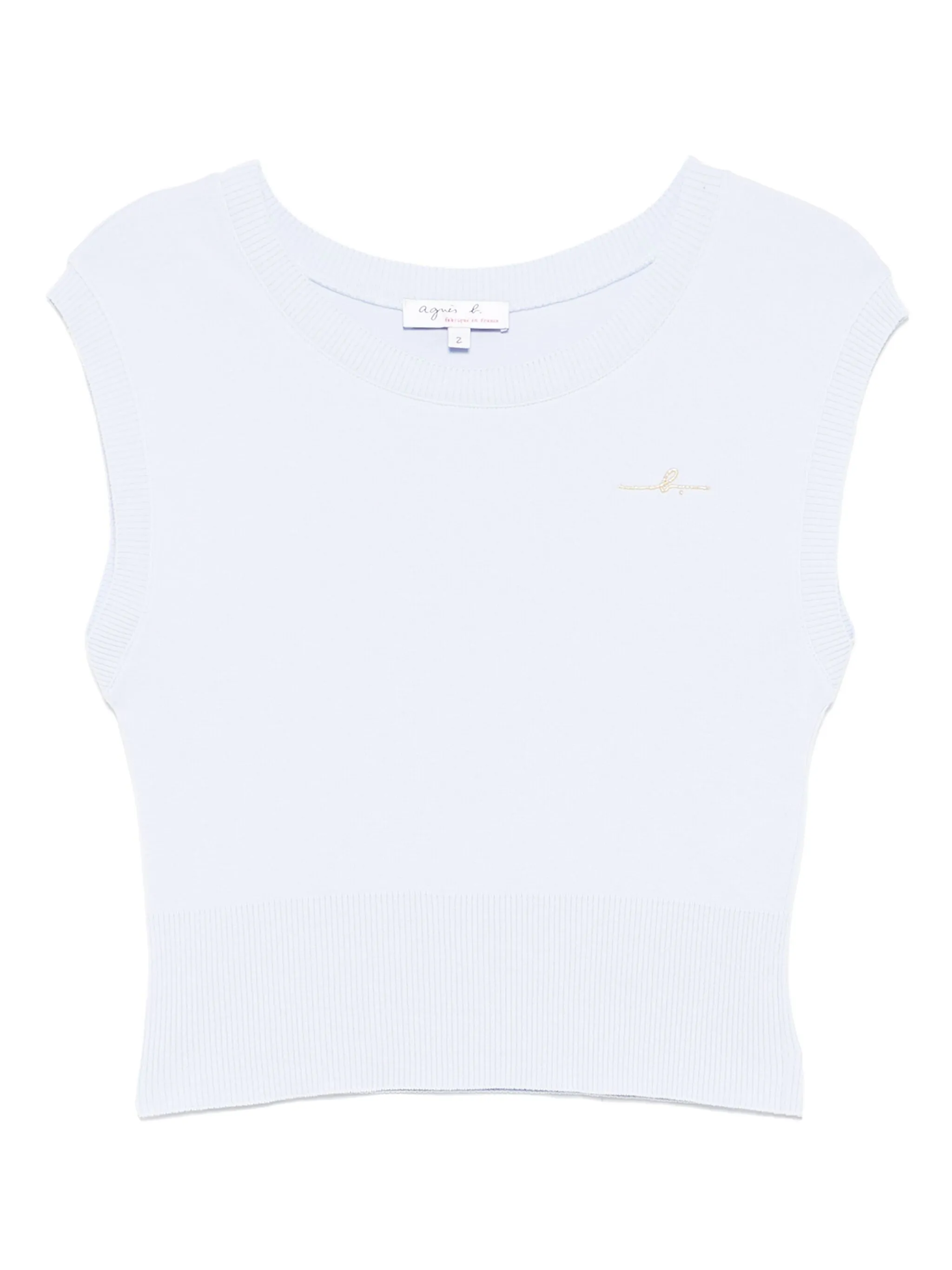 

Жилет с вышитым логотипом Agnès B., синий