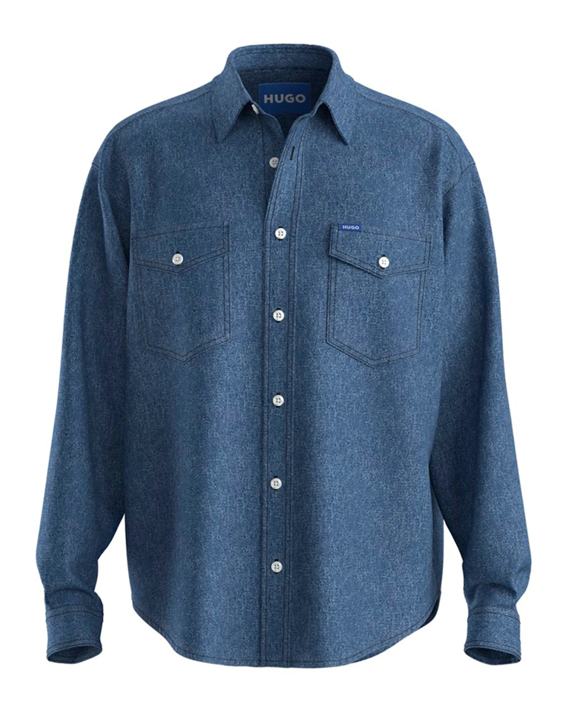 

Длинный джинсовый рубашка для мужчин Hugo, темно-синий