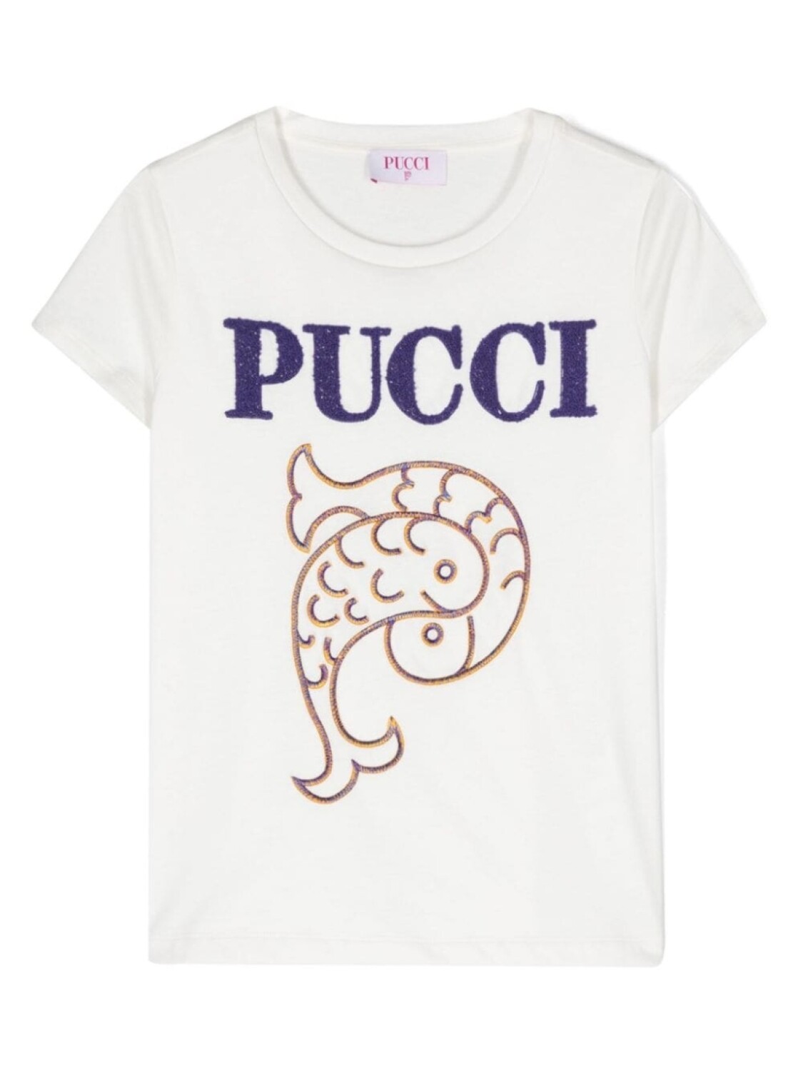 

PUCCI Junior футболка с махровым логотипом, белый