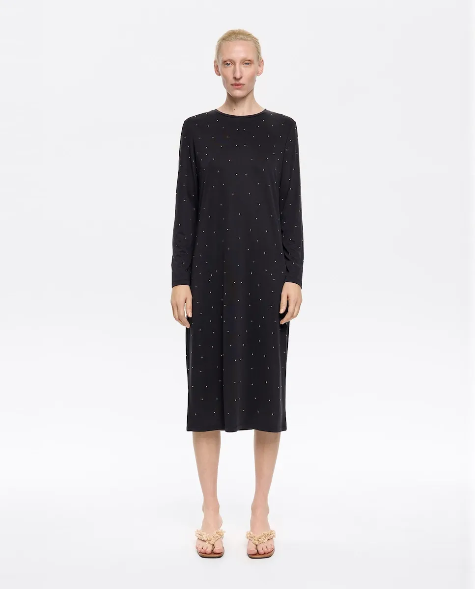 

Платье из струящейся ткани с блестящими деталями Bimba y Lola, темно-серый