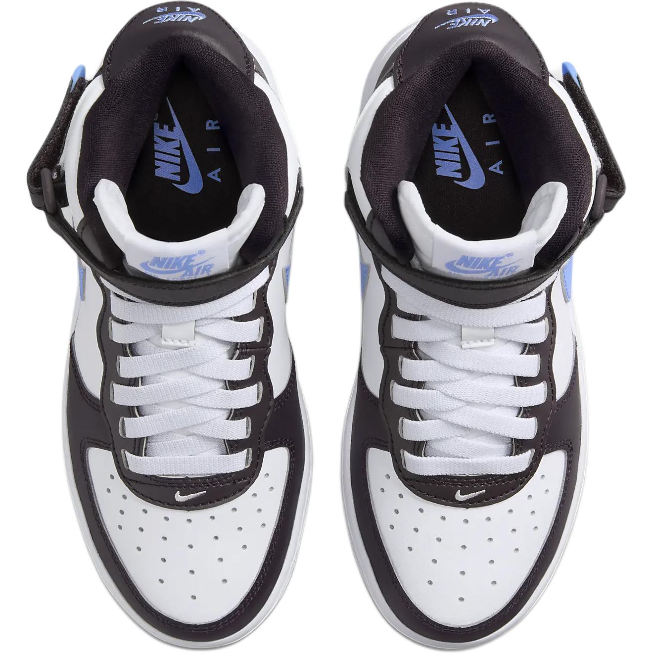 Nike Air Force 1 Антискользящие Износостойкие Высокие Детские Скейтбординг Кроссовки Черный Белый Синий — фото 4