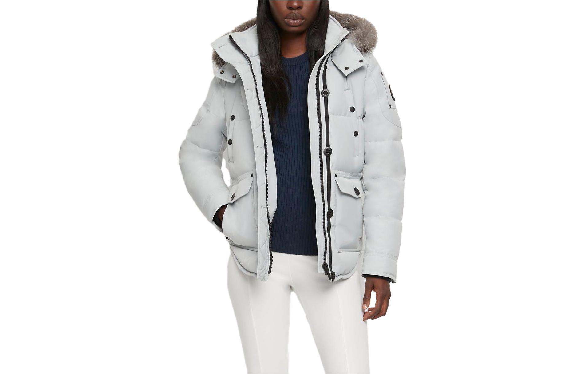 

Moose Knuckles Куртка FW23 ANGUILLE SHEARLING Collection Down Женская Цвет Серый Березовый